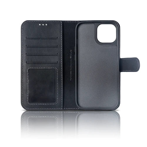 iPhone 15 Plus Premium PU Læder Magnetic Etui med kort holder 2-in-1 - MMR ApS