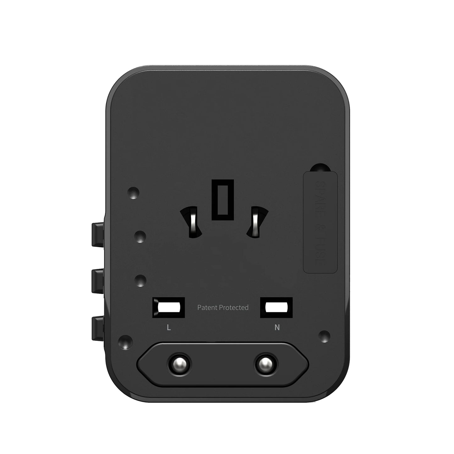Rejseadapter 25W med USB-C – World Travel Adapter til EU, US & UK – Sort