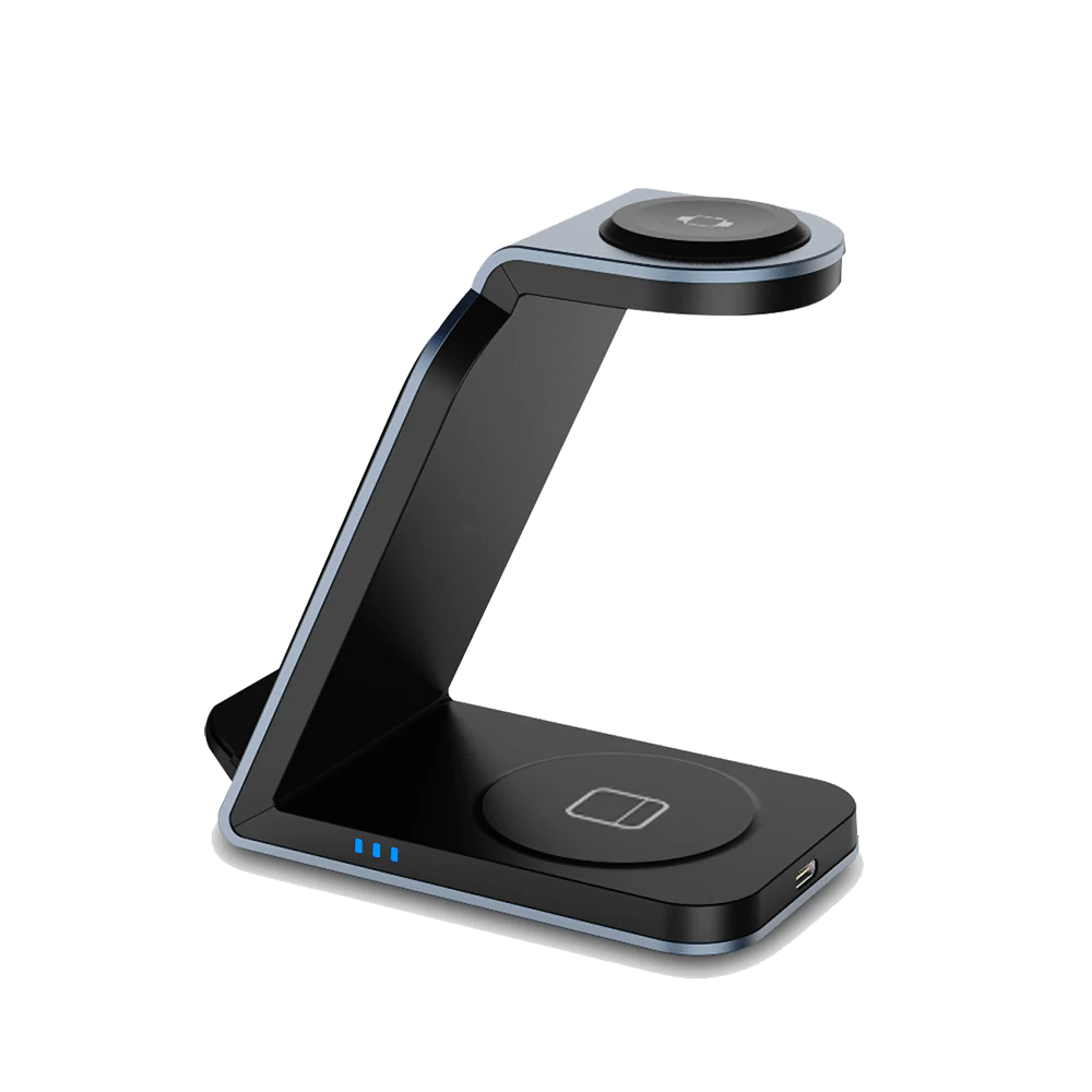 Trådløs Ladestation til Smartphone, Høretelefoner og Smartwatch