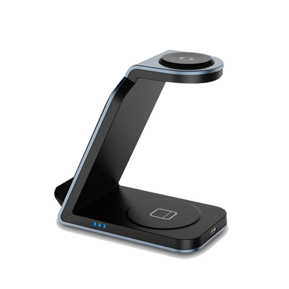 Trådløs Ladestation til Smartphone, Høretelefoner og Smartwatch