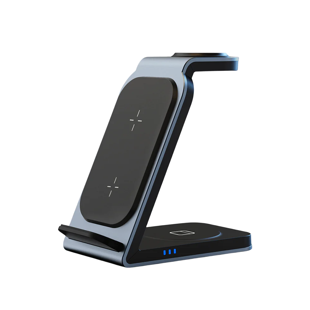 Trådløs Ladestation til Smartphone, Høretelefoner og Smartwatch